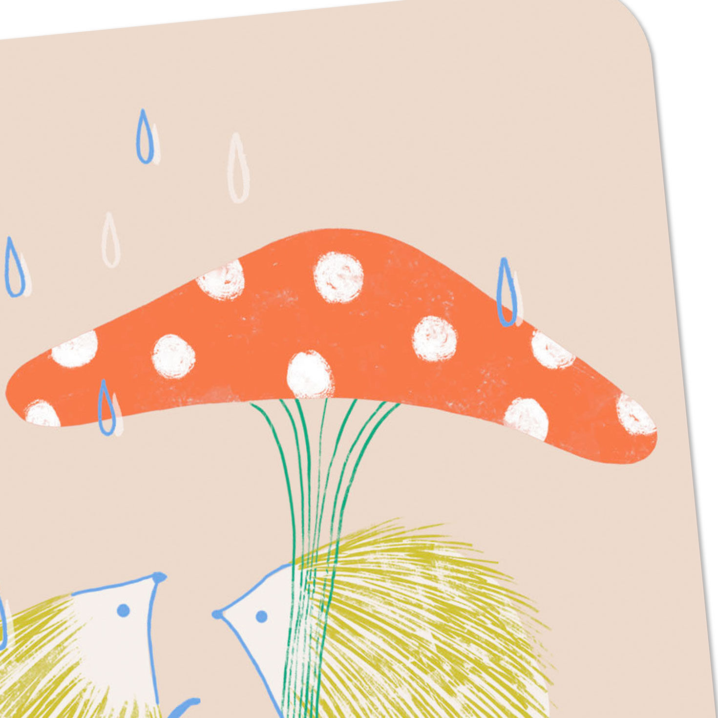 Hedgehogs Under Mushroom Umbrella Encouragement Card Card Front Detail image number 4