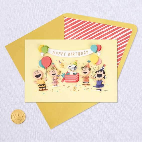 Peanuts® Gang Surprise Party Birthday Card, , large image number 5