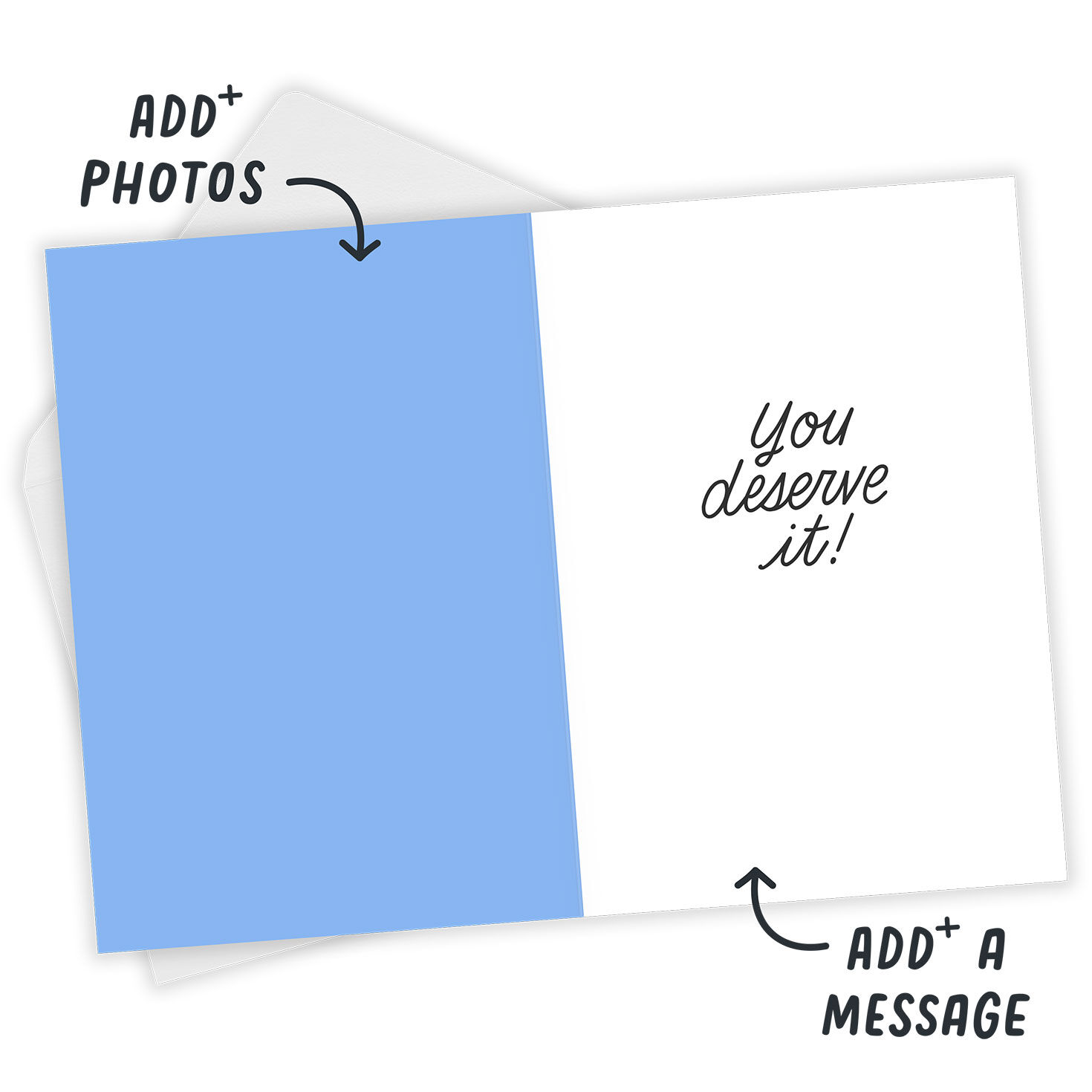 All You All Day Personalized Encouragement Card Open Card with Envelope indicating personalization image number 3