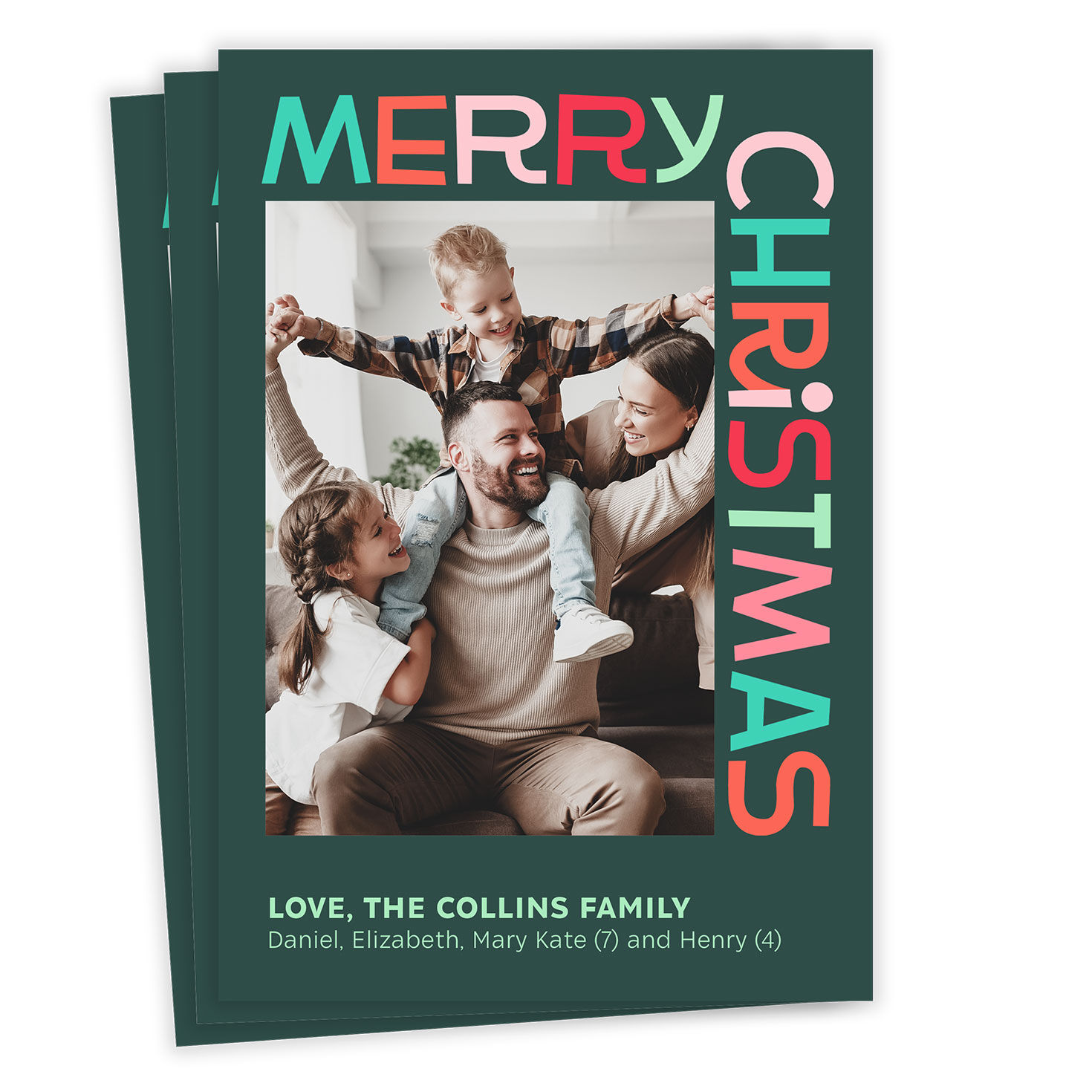 Bold Festive Fun Flat Christmas Photo Card