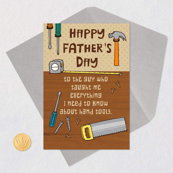 Hand Tools Rules Funny Father's Day Card, , large image number 5