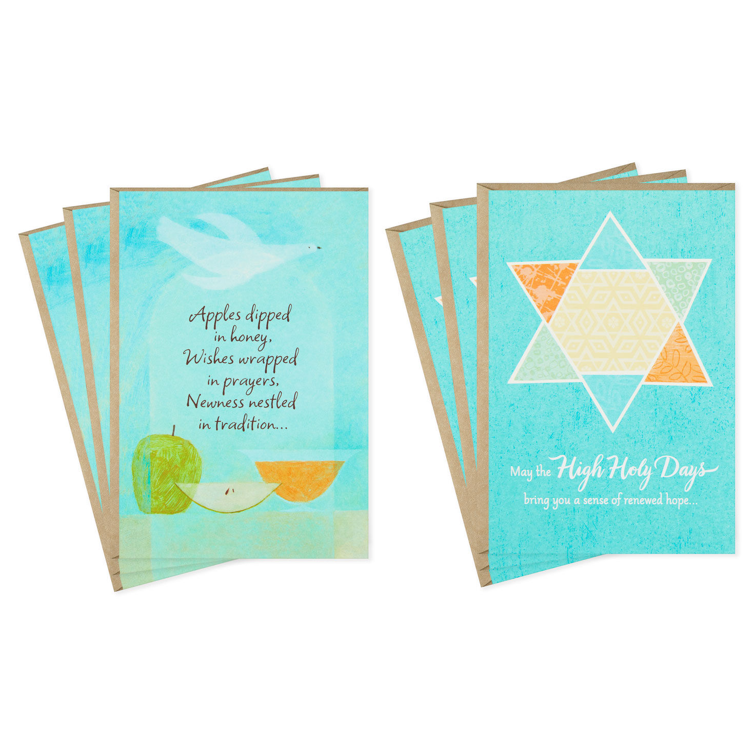 Star of David and Apples Rosh Hashanah Cards, Pack of 6