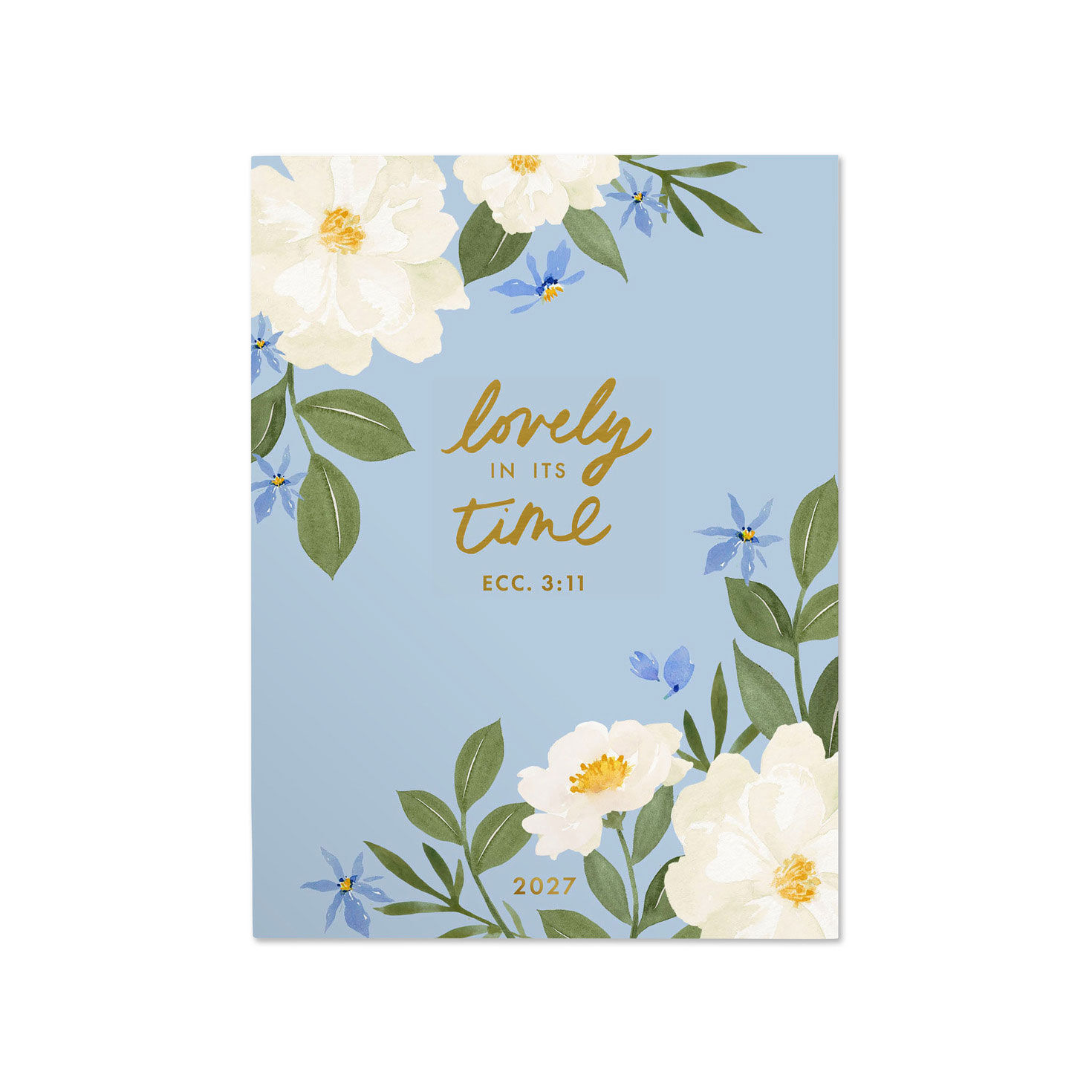 Flowers on Pale Blue 2027 Inspirational Planner, 16-Month