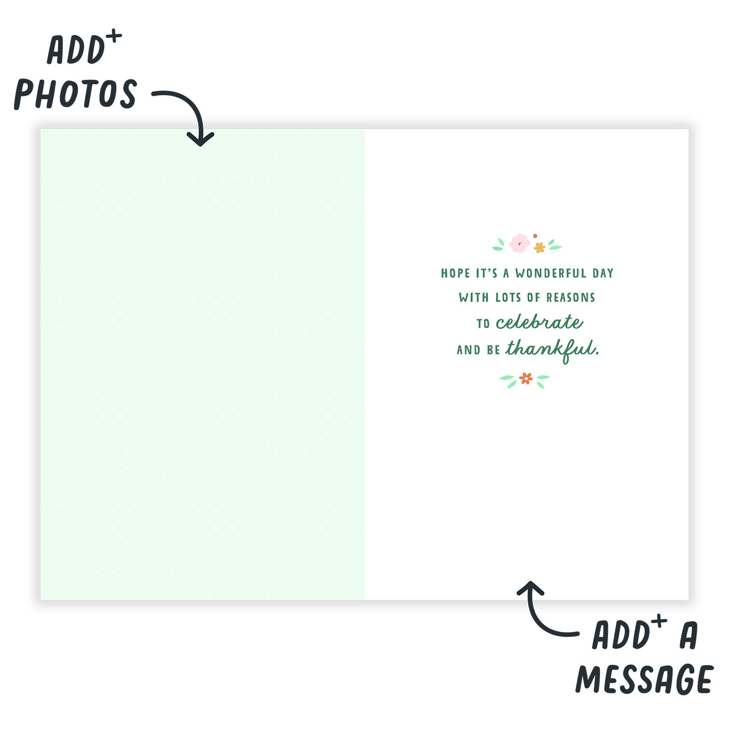 Tulip Drawings Border Personalized Easter Card  image number 3