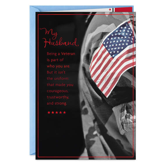Courageous Heart Veterans Day Card for Husband, , large image number 1