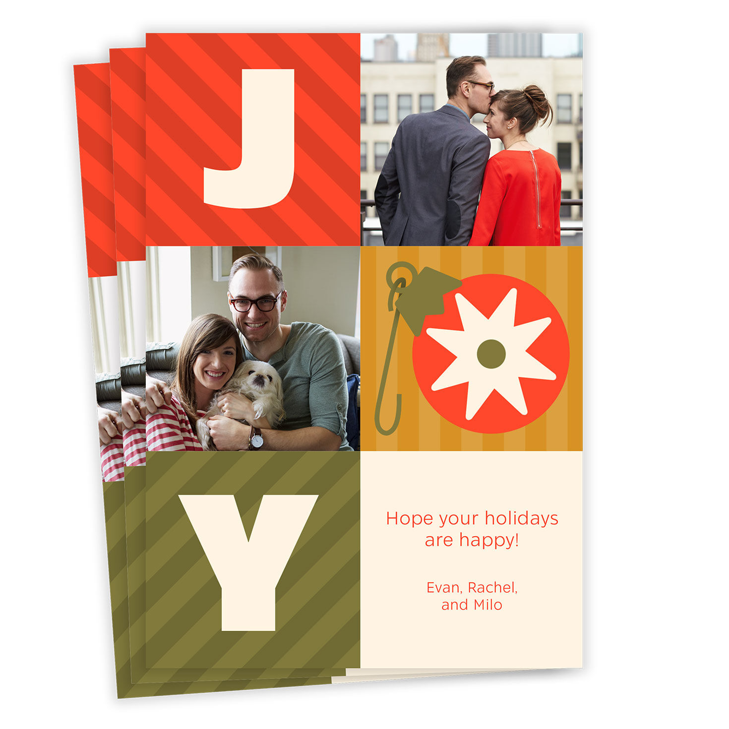 Stacked With Joy Photo Collage Flat Holiday Photo Card
