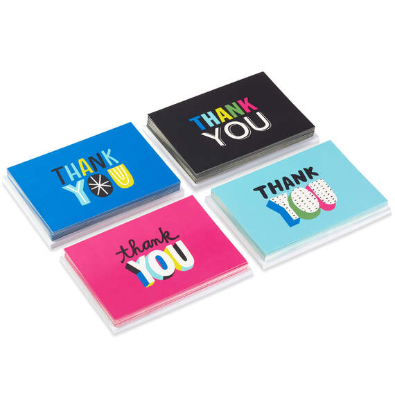 Bright and Colorful Assorted Blank Thank-You Notes, Pack of 48