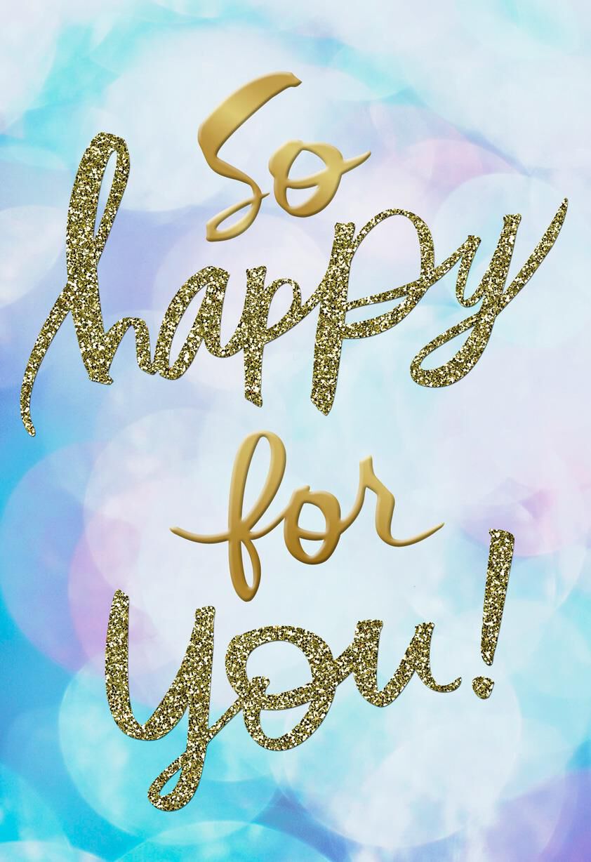 Gold and Glitter Happy For You Congratulations Card