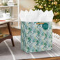 Winter Greenery on Light Sage XL Holiday Gift Bag In use image number 2