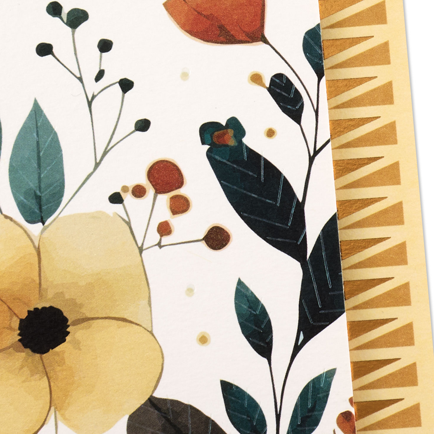 Watercolor Bronze, Cream Flowers Birthday Card for Mother Card Front Detail image number 6