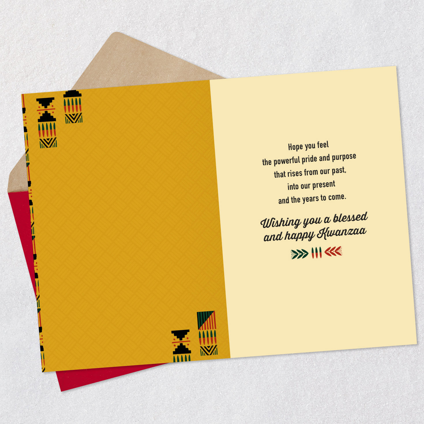 Kinara With Candles Kwanzaa Card Open card with envelope image number 3