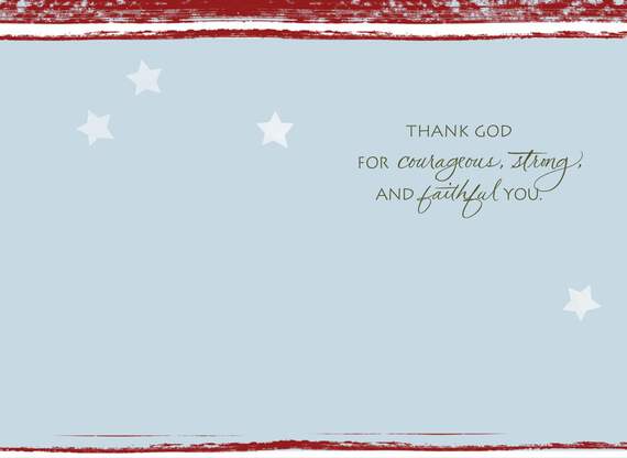 Courageous, Strong, Faithful Military Thank You Card, , large image number 2