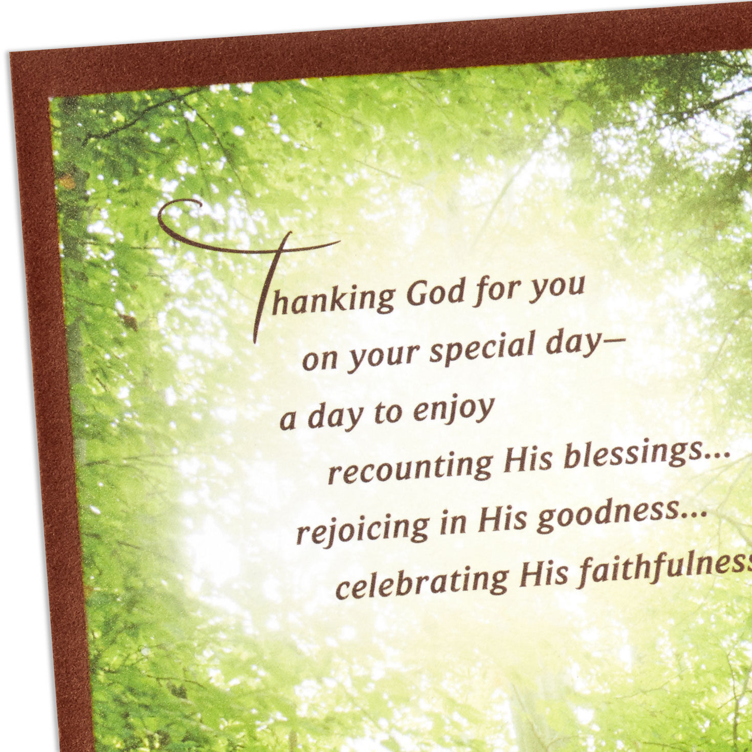 Green Woods Christian Birthday Card Card Front Detail image number 5