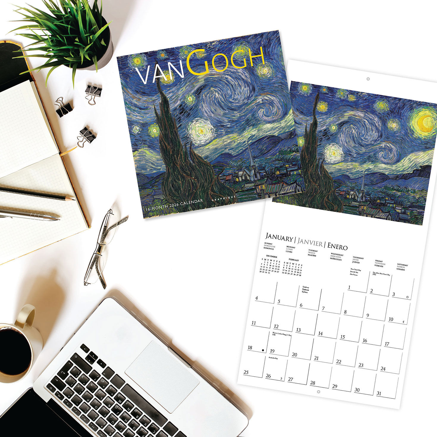 Van Gogh Artwork 2026 Monthly Wall Calendar in use image number 4