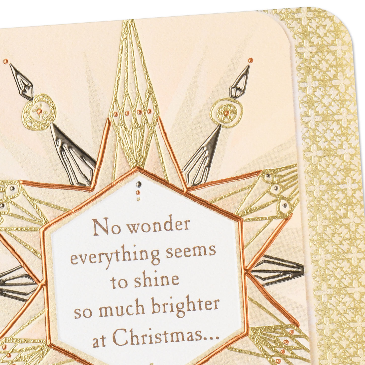 Gold and Silver Star Religious Christmas Card Card Cover Detail image number 5