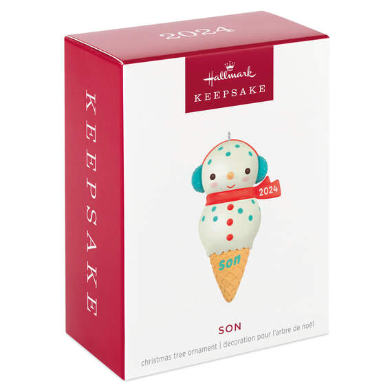 Son Snowman Ice Cream Cone 2024 Ornament, , large image number 7