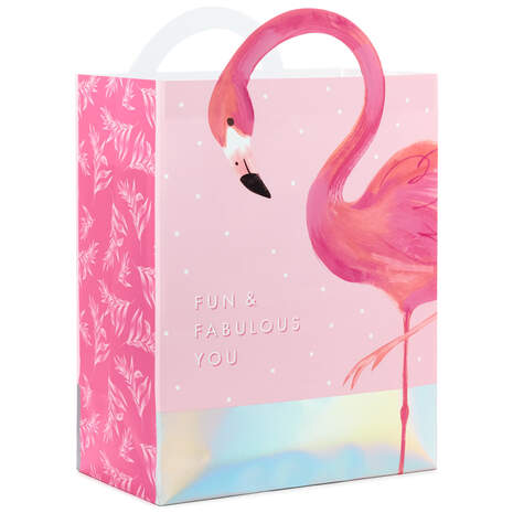 13" Fabulous Flamingo Gift Bag, , large