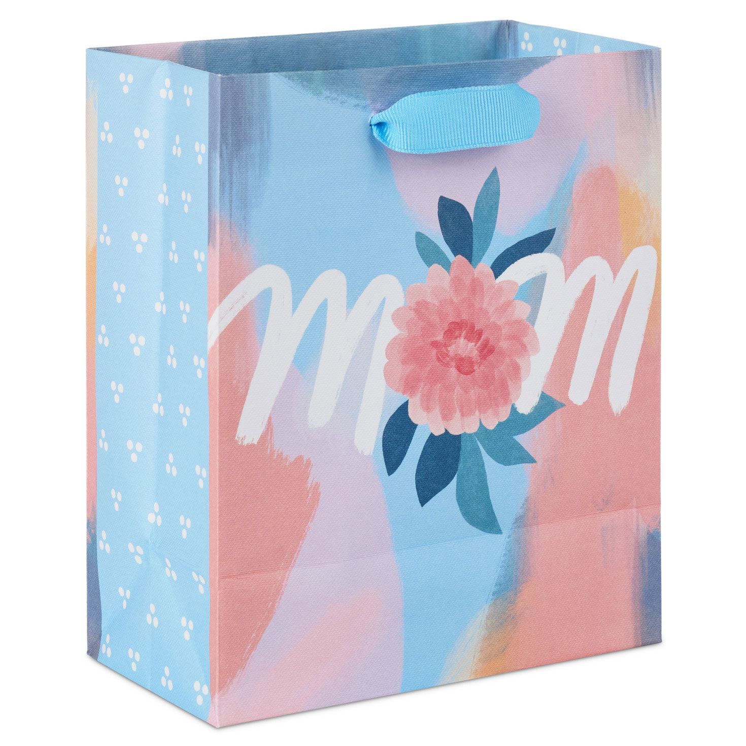Pastel Brushstrokes Small Gift Bag for Mom Back image number 6