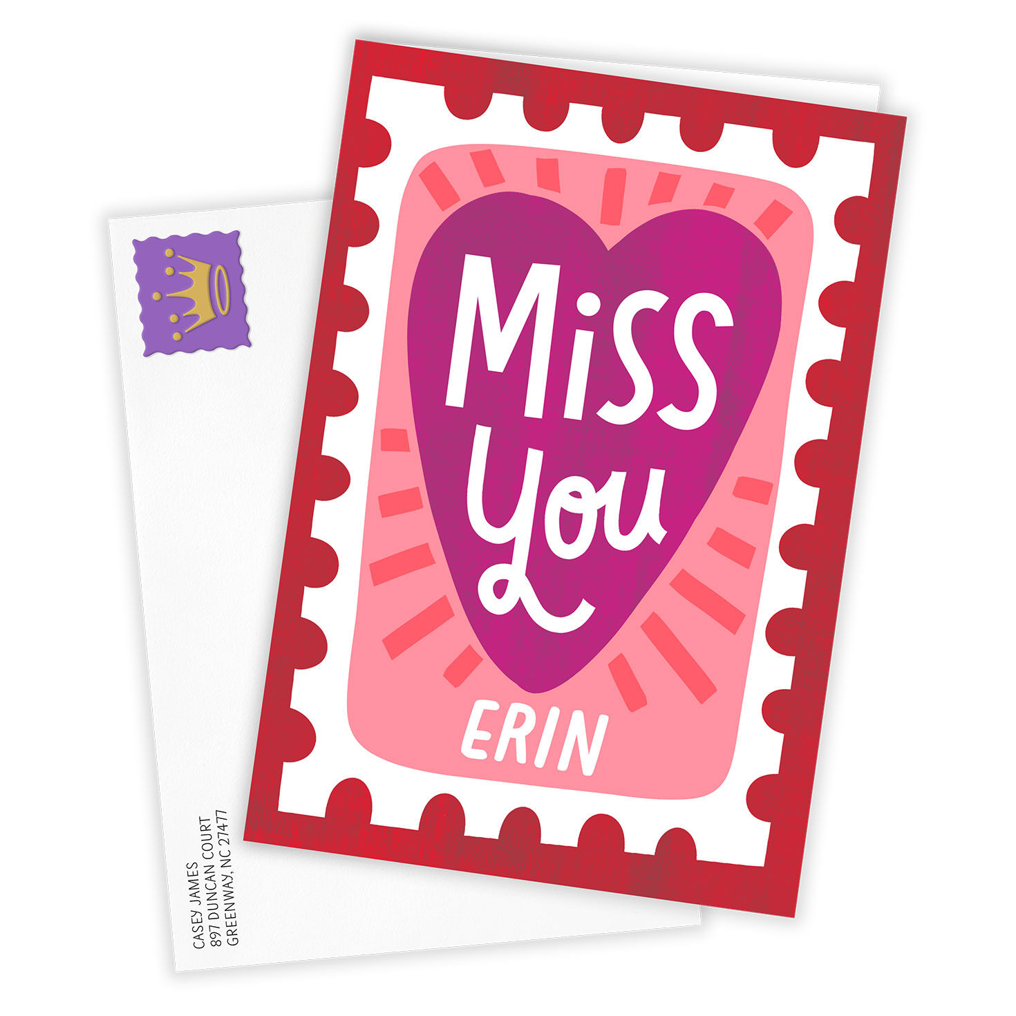 My Heart's With You Custom Miss You Card for only USD 4.99 | Hallmark