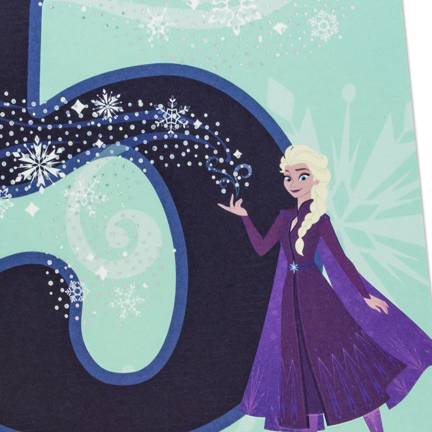 Disney Frozen Elsa 5th Birthday Card for Girls Card Front Detail image number 4