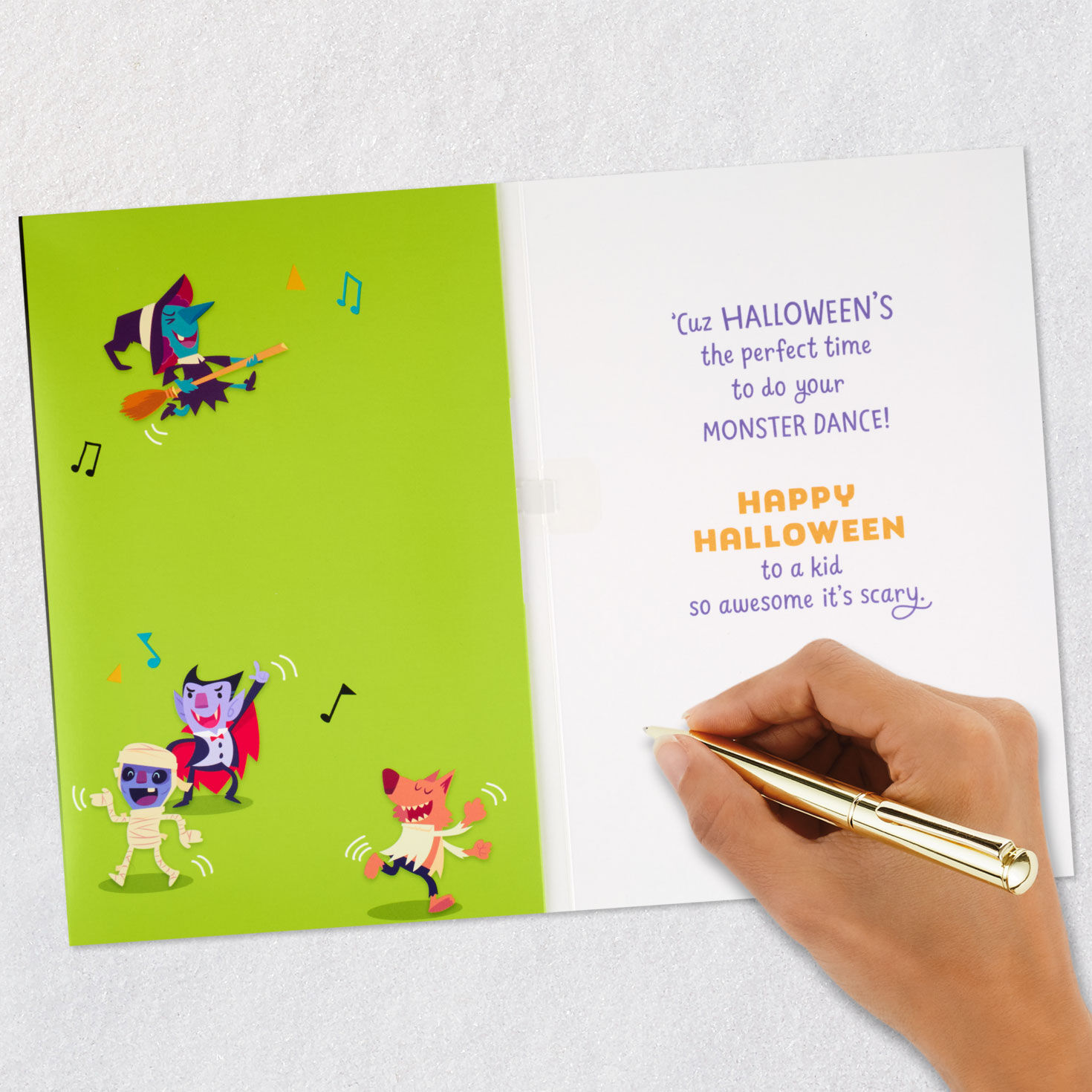 Boom Box Monster Mash Musical Halloween Card for Kids Signing card image number 6