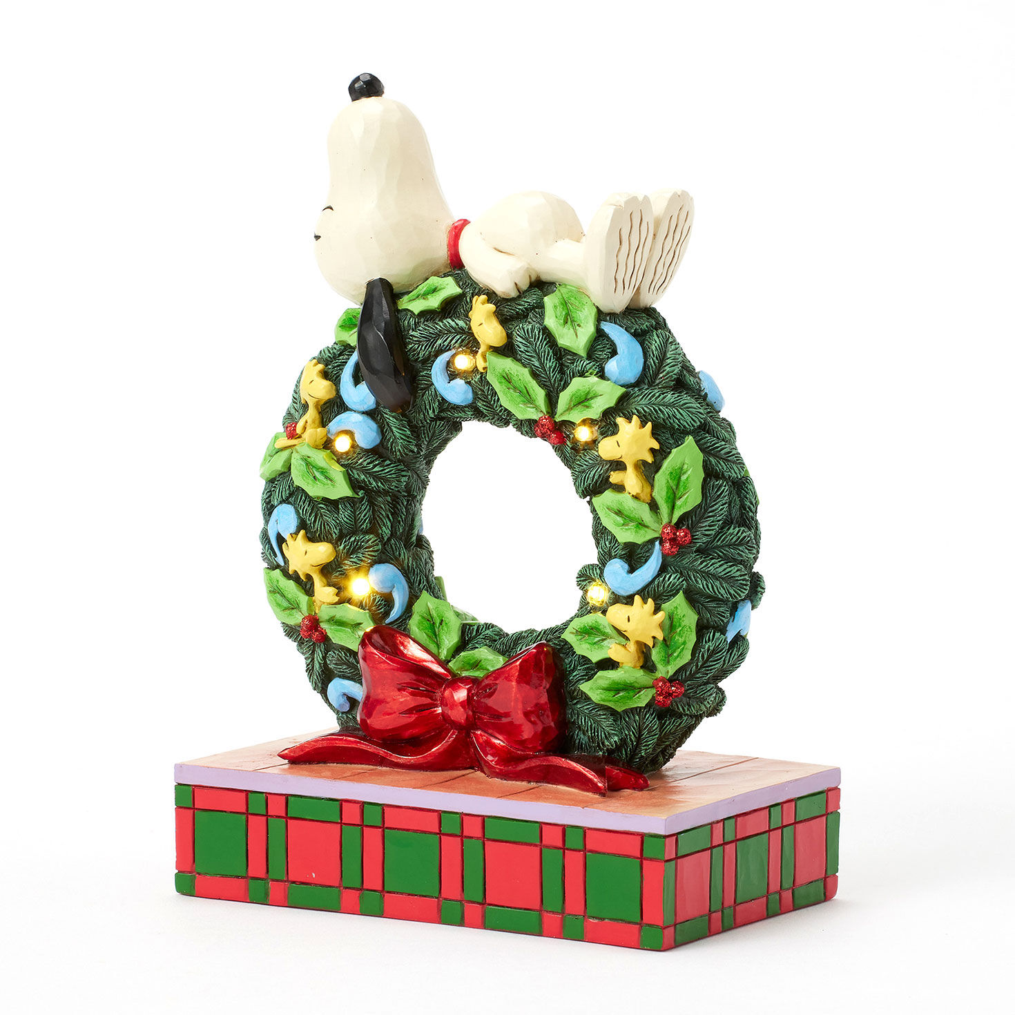 Snoopy Atop Light-Up Wreath Figurine side image number 5