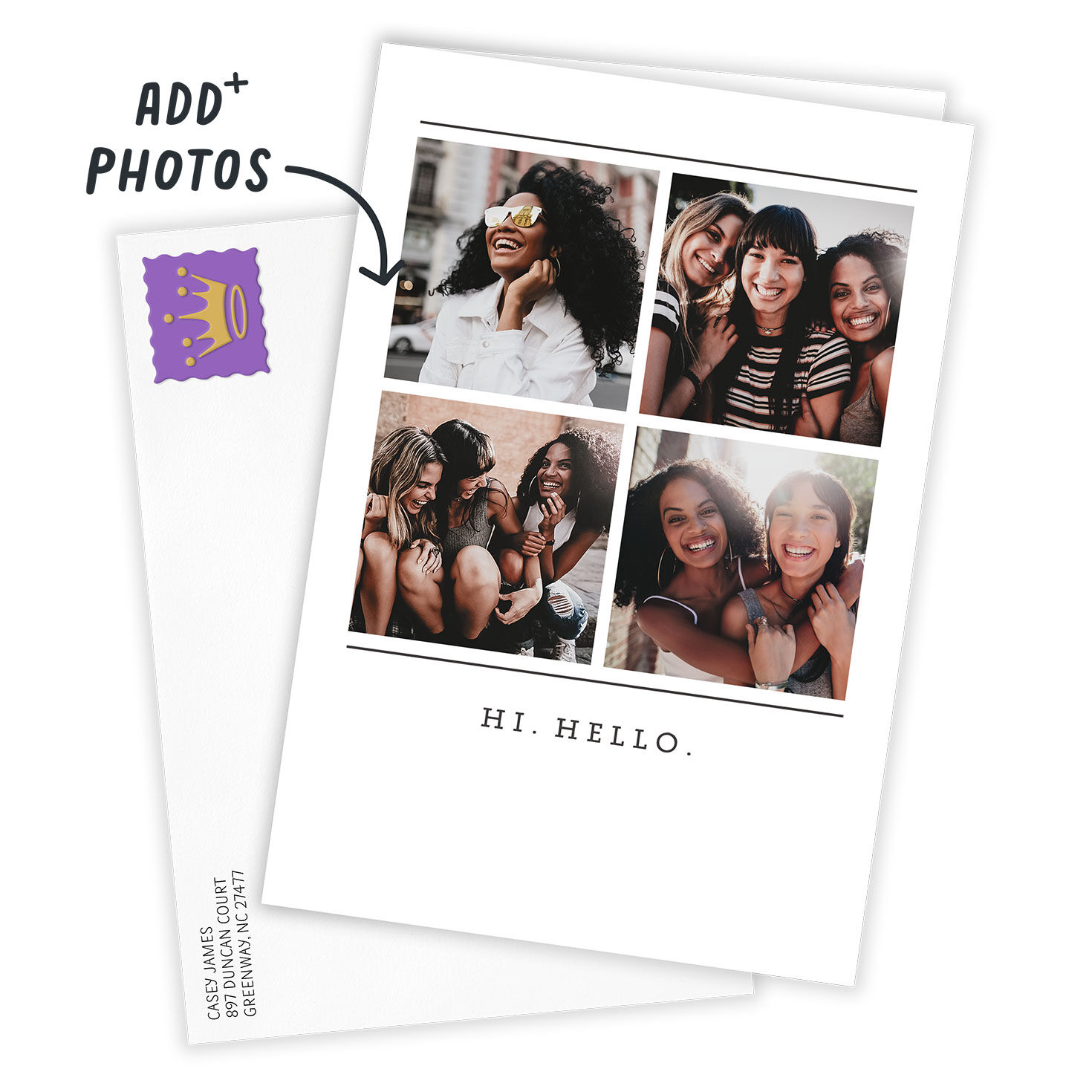 Personalized Create Your Own Collage Blank Photo Card  image number 2