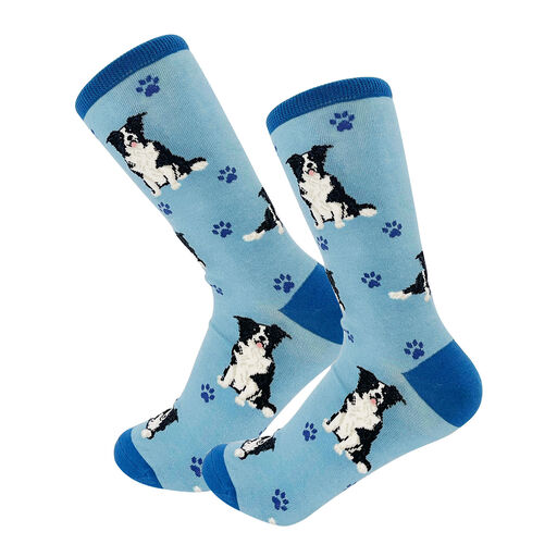 E&S Pets Border Collie Novelty Crew Socks, 