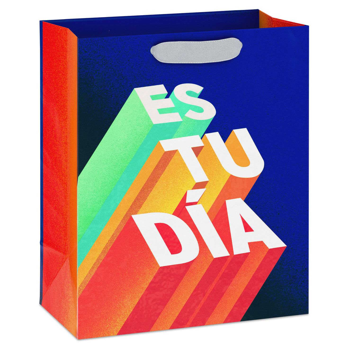 9.6" Es Tu Día Shadow Lettering on Blue Medium Gift Bag
