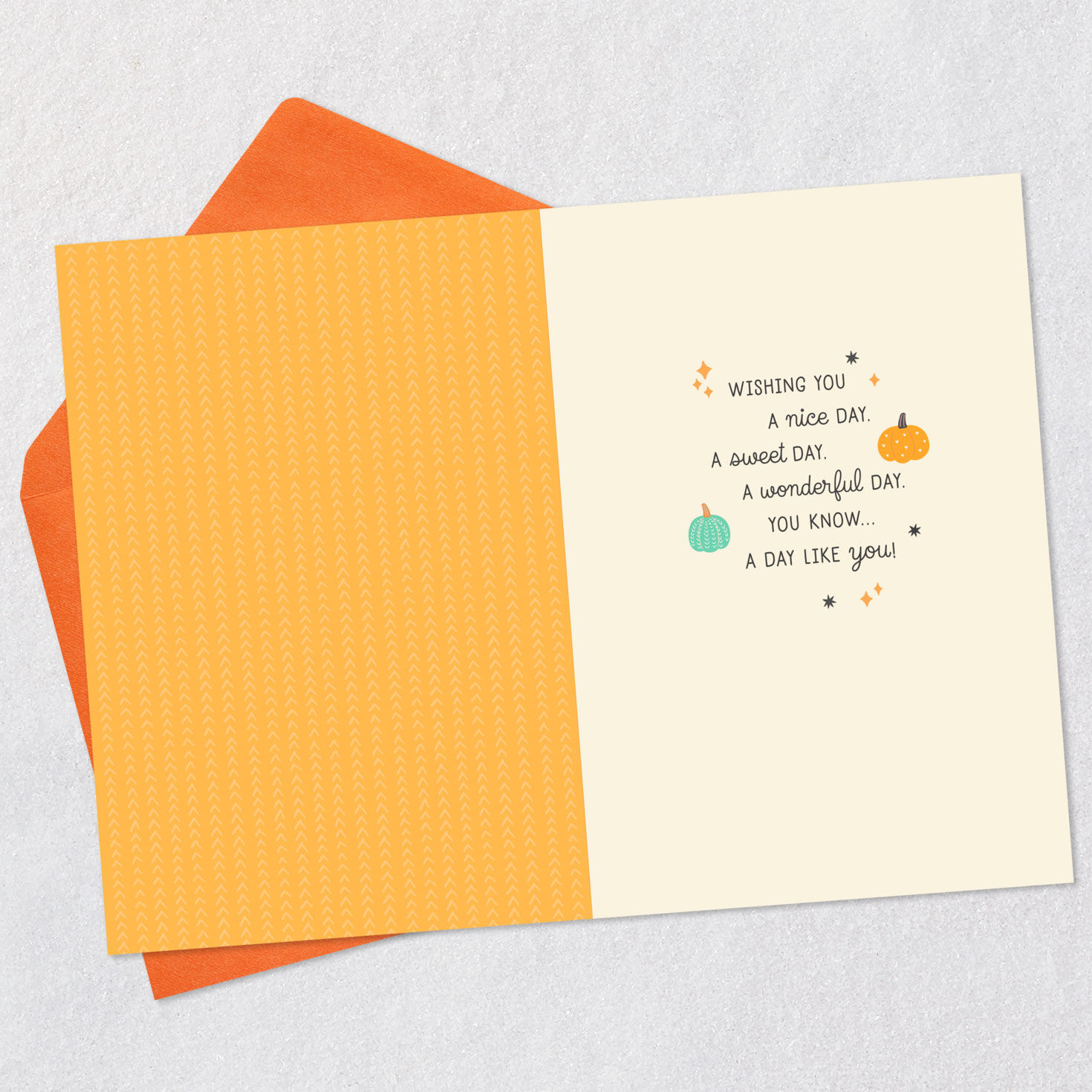 Pumpkin Handicraft Granddaughter Halloween Card Open card with envelope image number 3