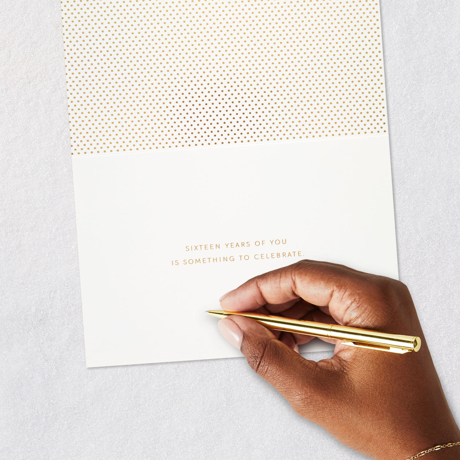 16th Wishes on Gold Foil Signature Birthday Card Signing card image number 7