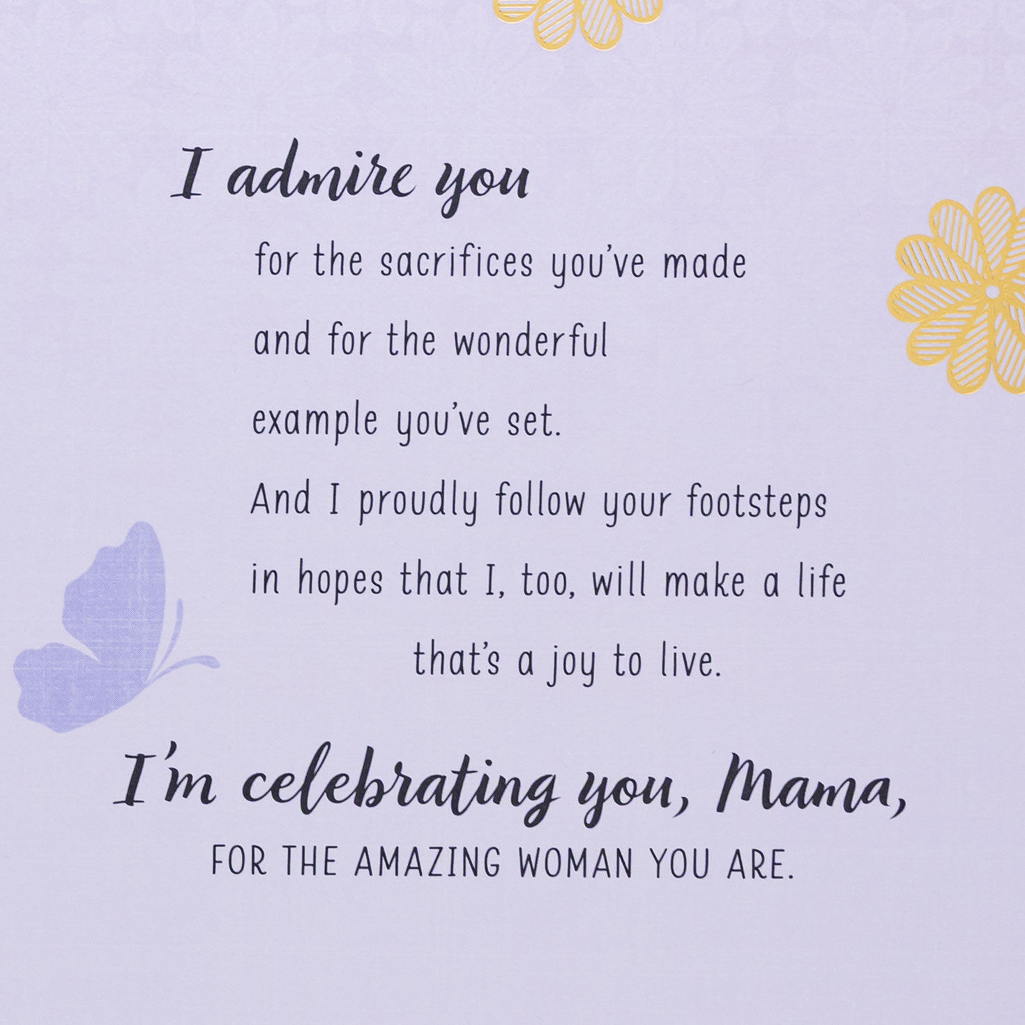 Floral Butterfly Mama Mother's Day Card Sentiment image number 3