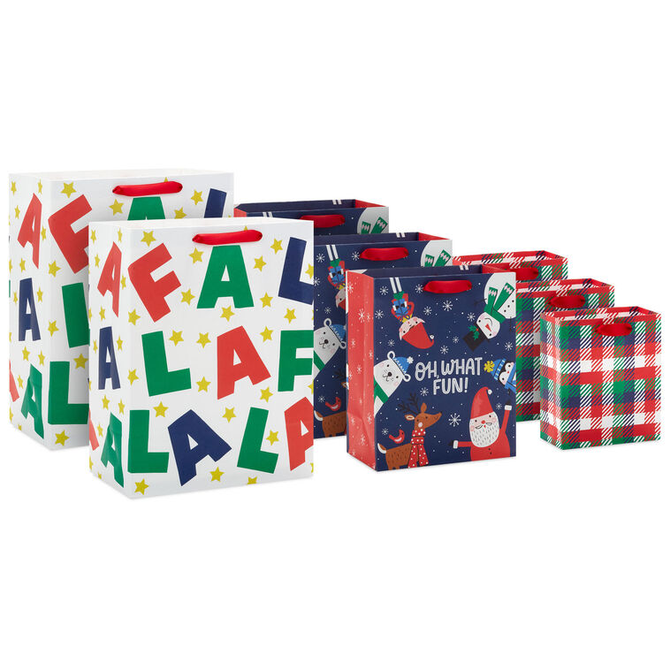Fa La La Fun 8-Pack Assorted Gift Bag Bundle