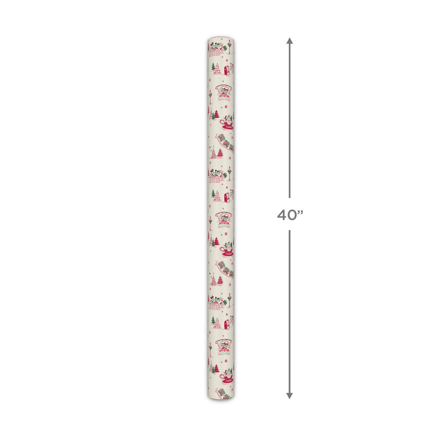 Ivory, Red and Green Disney World Wrapping Paper Measurement image number 5