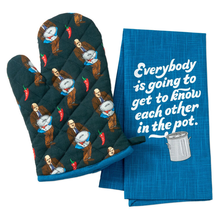 The Office Kevin's Chili Oven Mitt and Tea Towel, Set of 2 - Kitchen Linens | Hallmark the-office-kevin-s-chili-oven-mitt-and-tea-towel-set-of-2-kitchen-linens-hallmark
