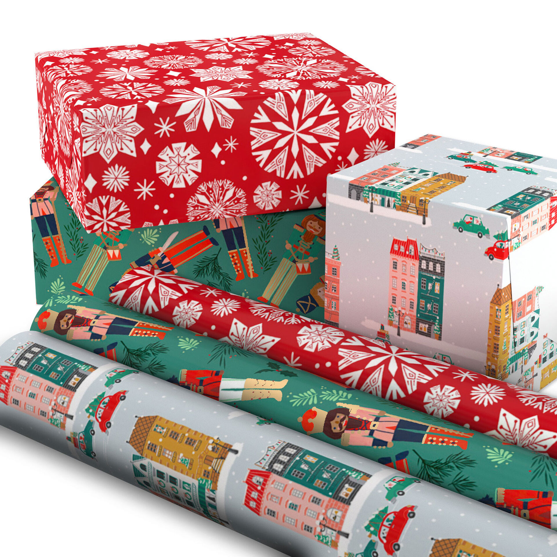 Cozy Traditions 3Pack Christmas Wrapping Paper Wrapping Paper Hallmark