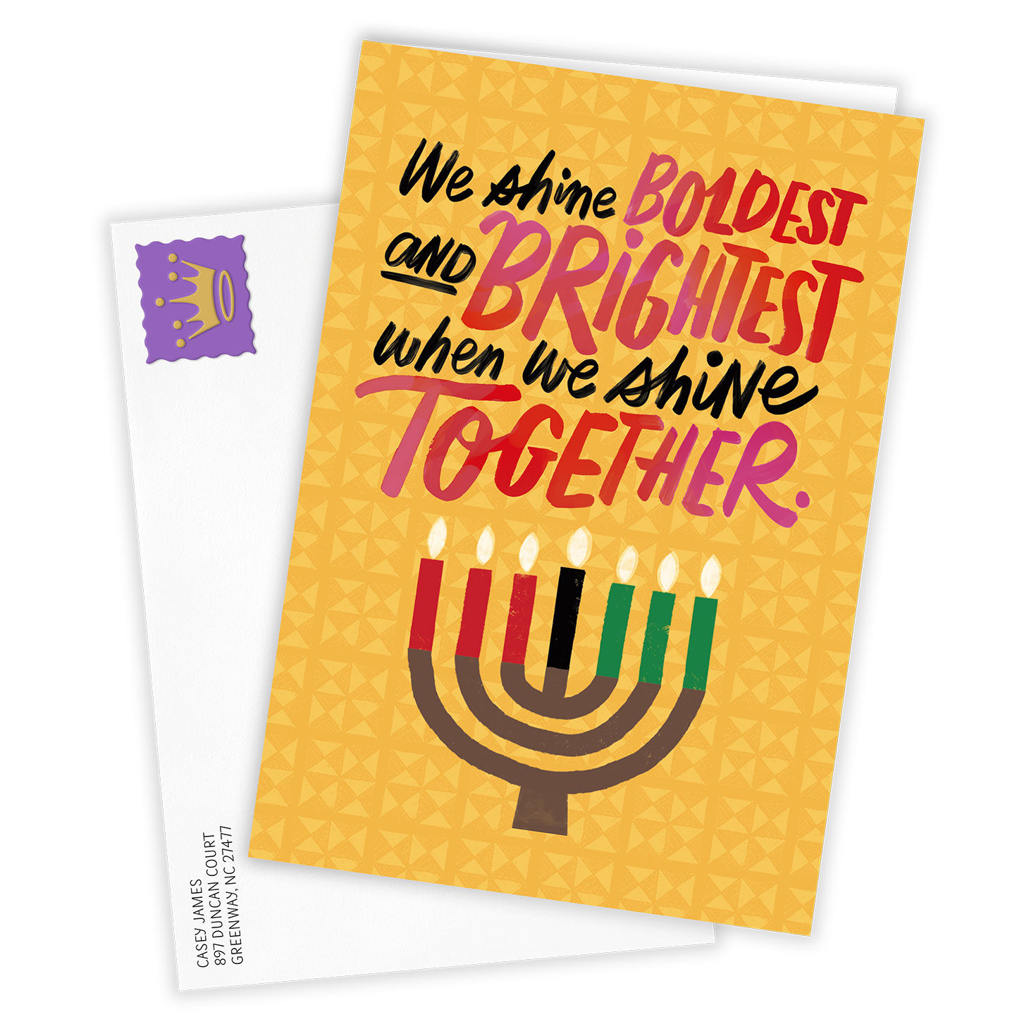 Shine Together Custom Kwanzaa Card, , large image number 2