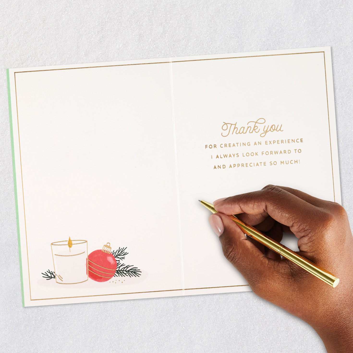 Ornaments with Candle and Essential Oils Christmas Card Signing card image number 7