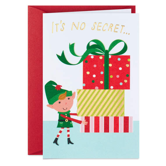 3.25" Mini Elf With Presents Christmas Card, , large image number 3