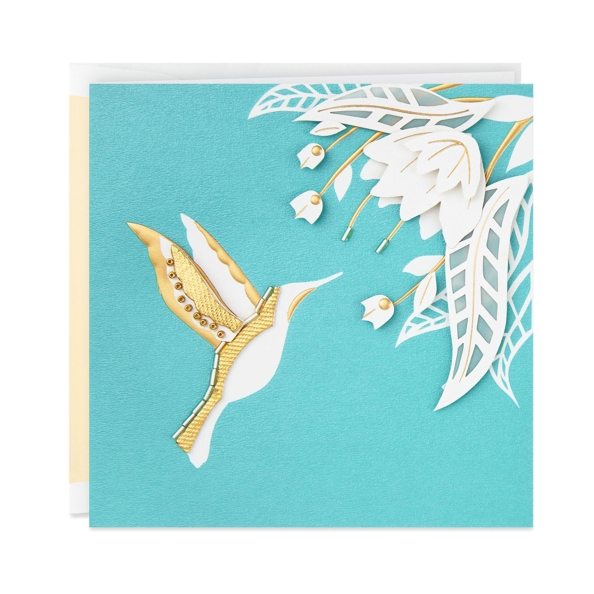 Blank Inside Greeting Card A Hummingbird/'s Pink Dream