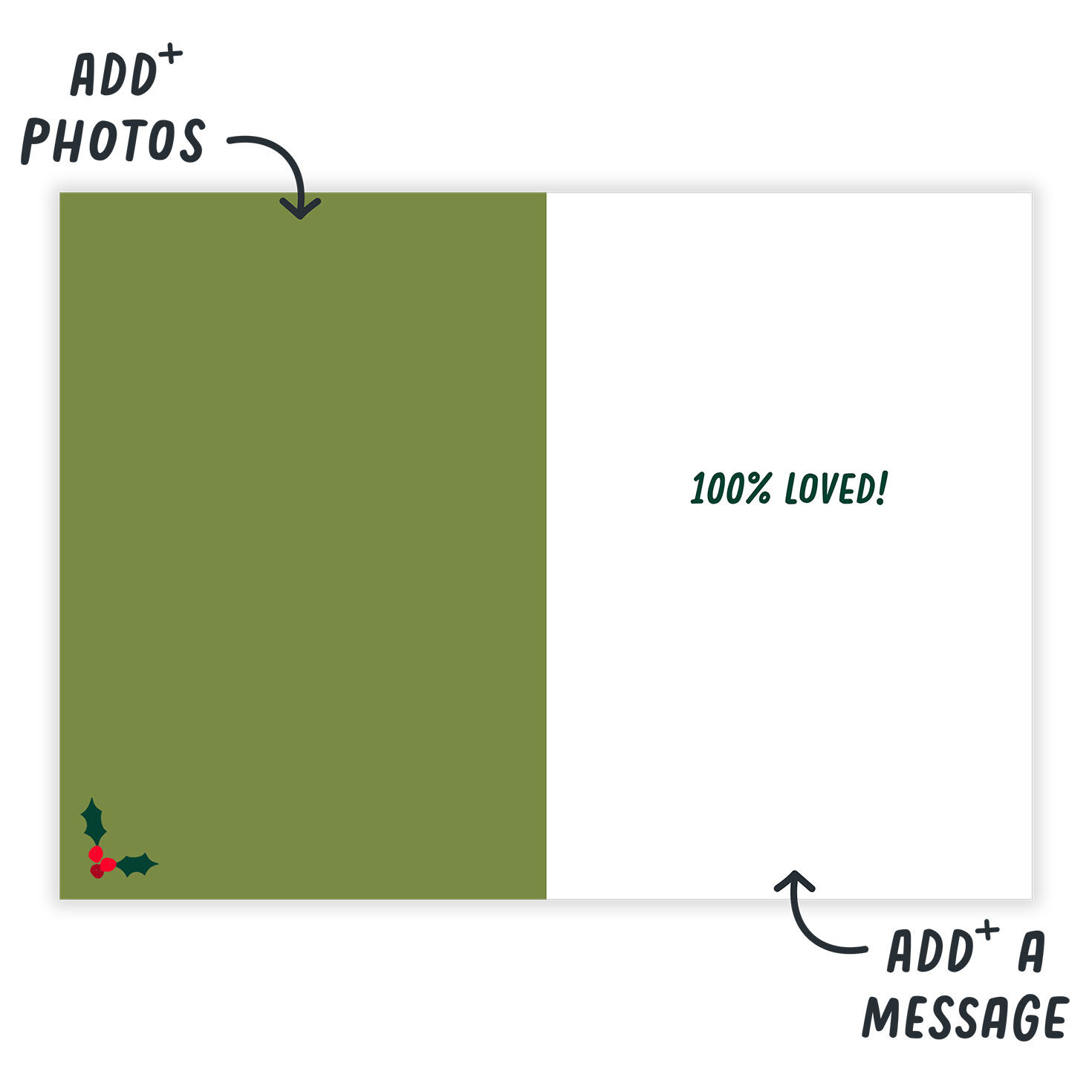 Santa Writing Nice Naughty Personalized Christmas Card Open Card indicating personalization image number 3