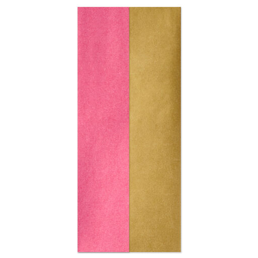 Hot Pink and Gold 2-Pack Tissue Paper, 4 Sheets, Hot Pink and Gold