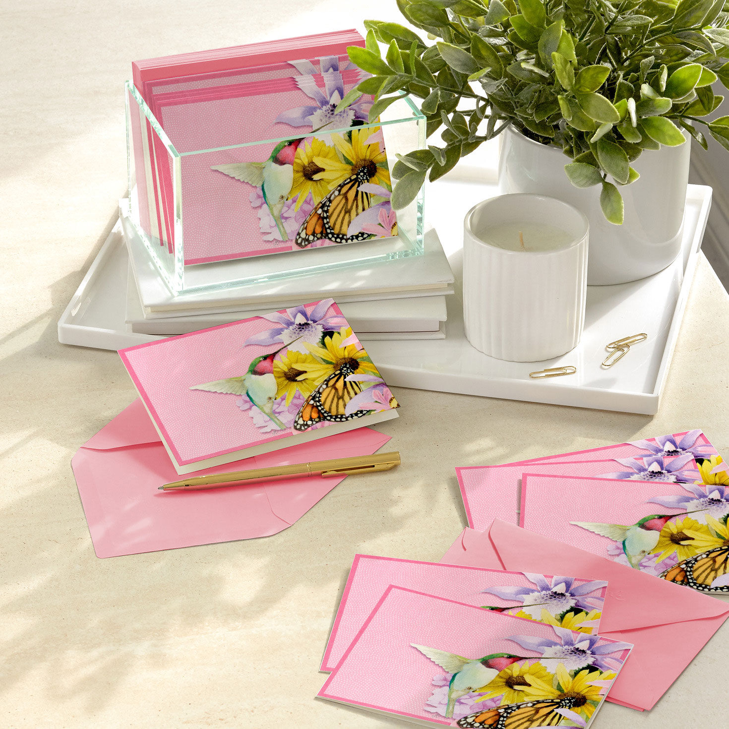 Marjolein Bastin Hummingbird and Butterfly Boxed Blank Notes, Pack of 20, , large image number 7