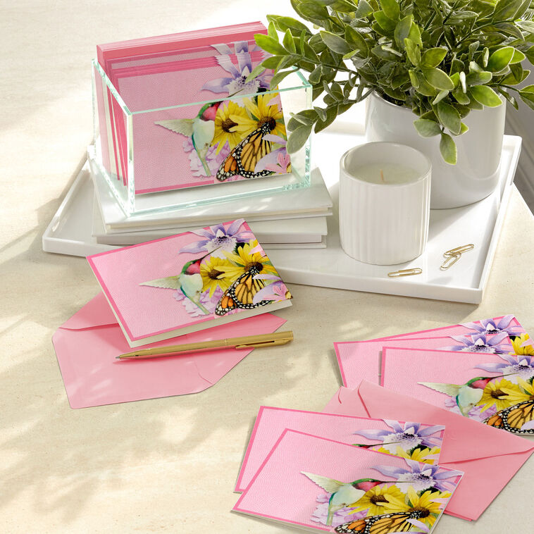 Marjolein Bastin Hummingbird and Butterfly Boxed Blank Notes, Pack of 20, , large image number 7