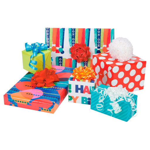 Birthday Celebration 3-Pack Reversible Wrapping Paper, 