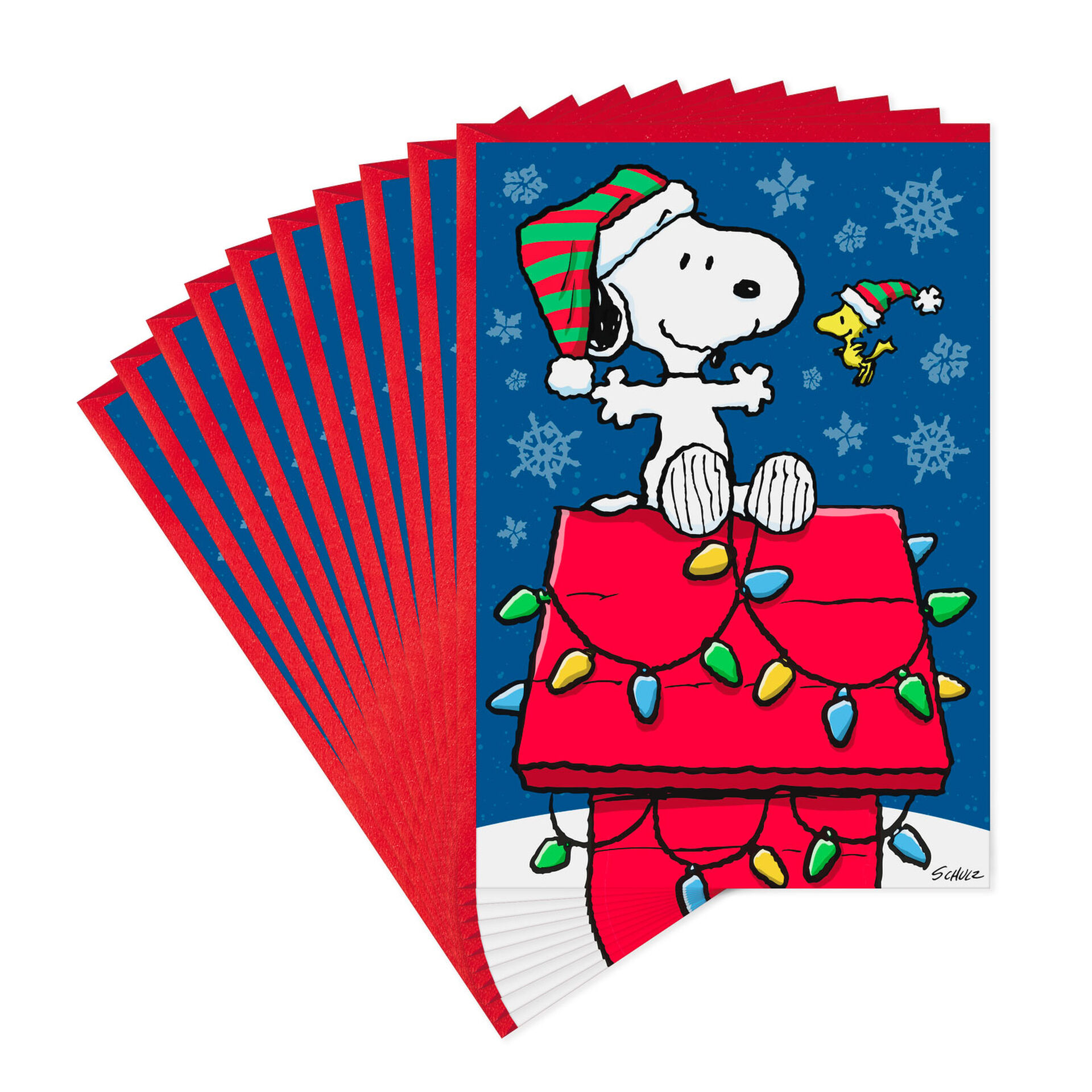 Peanuts Christmas Cards 2021 Peanuts Snoopy And Woodstock Christmas Cards Pack Of 10 Boxed Cards Hallmark