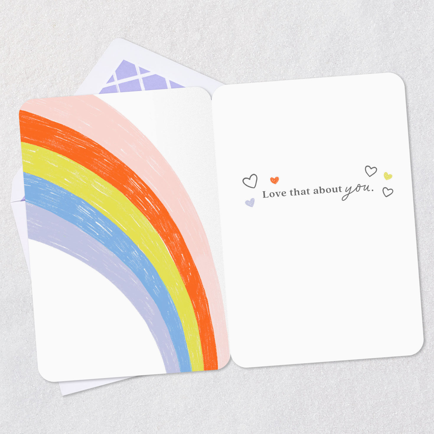 Hand With Rainbow Love Card Open card with envelope image number 3
