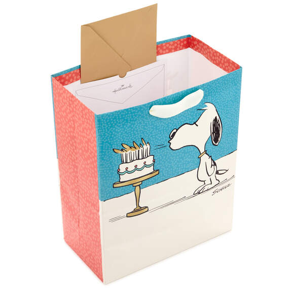 13" Peanuts® Snoopy With Birthday Cake Gift Bag, , large image number 4