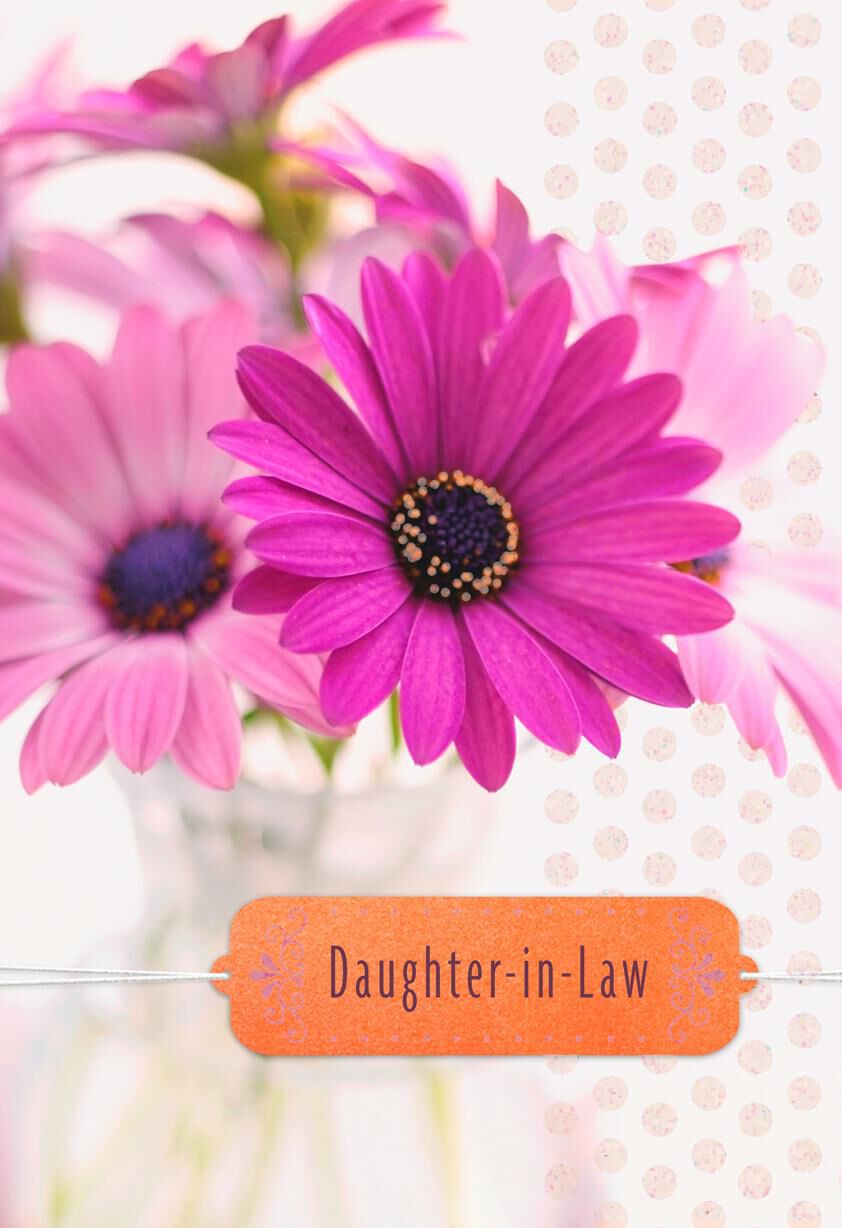 Pink Flowers Birthday Card for Daughter-in-Law