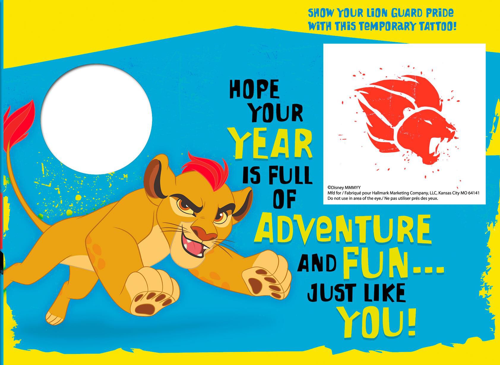 The Lion Guard Kion Birthday Card With Temporary Tattoo